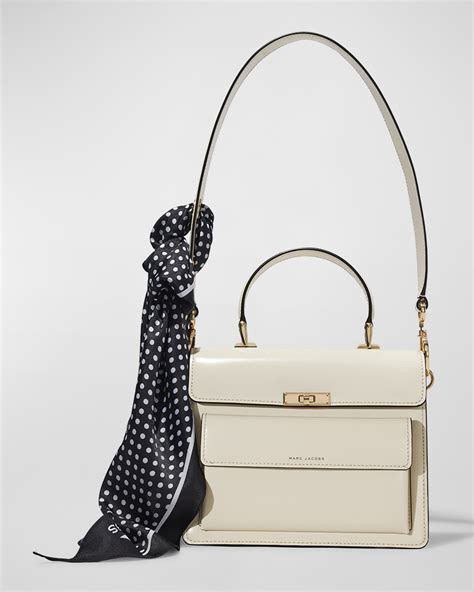 Marc Jacobs The Uptown Flap Leather Shoulder Bag w/ Scarf.